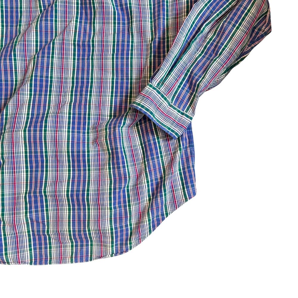 Ralph Lauren Blake Plaid Shirt 2-Ply Cotton Blue Green Pink L - Picture 11 of 15